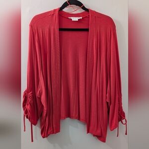 Vibrant Red Open Cardigan